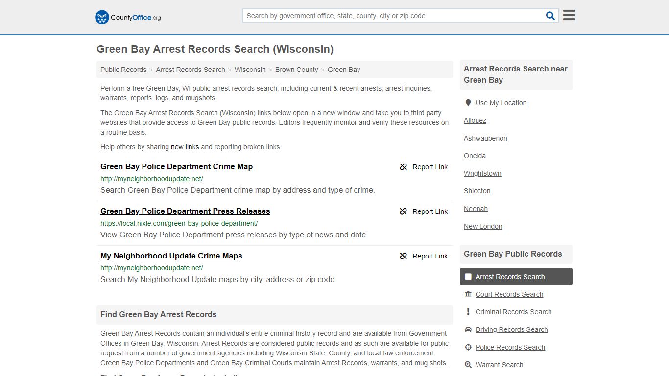 Arrest Records Search - Green Bay, WI (Arrests & Mugshots)